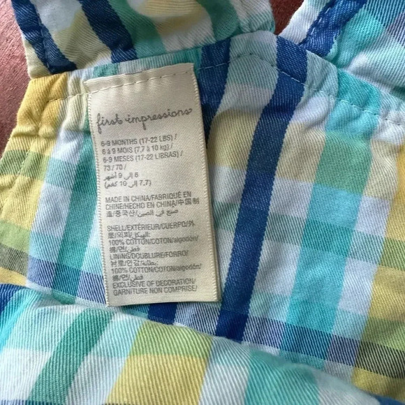 Baby Boy Size 6M‎ Plaid Shortall Bundle - Picture 4 of 6